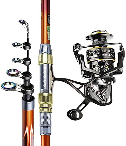 Angelrute Angelset Angelrute Kit Kohlefaser-Teleskop-Angelpol und Rolle Combo Erwachsene Angelpol-Kit für Salzwasser Süßwasser Angelrute Combo (Size : 4.5M)