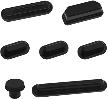 Be In Your Mind Set di 7 tappi antipolvere compatibile con Mac-Book Pro 14 pollici 16 pollici porta per laptop protezione in silicone anti polvere tappi coprimozzo nero