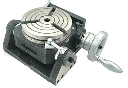 Tilting Rotary Table 6 Inch (150 mm) Horizontal Vertical Tilting Milling Drilling Metalworking Table II 3 Slots II MT-2 Bore II