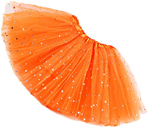 Ugitopi - Gonna tutù da Bambina, con Paillettes Luccicanti, in Tulle, a Strati