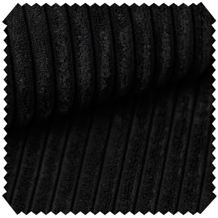 novely® PORTO - Polsterstoff in Breitcord-Optik - Ultraweicher Möbelstoff - Pflegeleichte Meterware 1 lfm | Farbe: 135 Schwarz