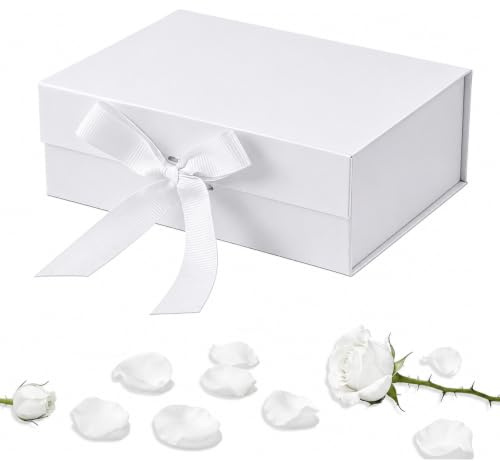 Geschenkverpackung Box, Geschenkbox mit Deckel, Geschenkbox mit Schleife | Wiederverwendbare Dekorative Box, für Hochzeiten, Geburtstage, Jubiläen