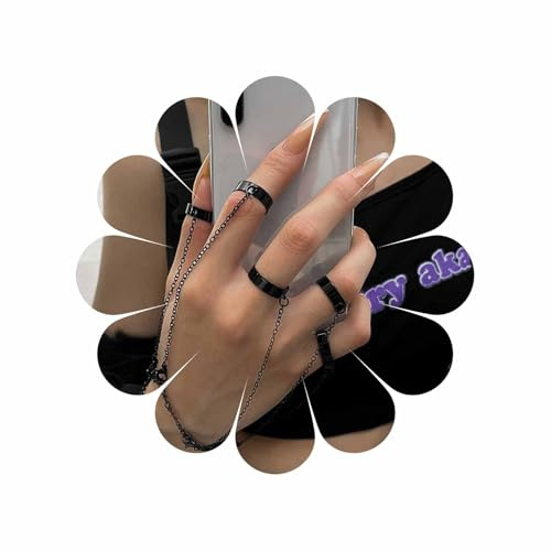 Wendaler Geschichtete Handkette mit Ringarmband - Quaste Finger-Sklave-Schmuck einstellbar für Frauen und Mädchen