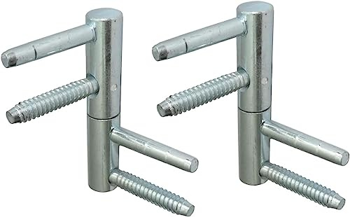 AERREGI 2x Cerniera regolabile 3D perno a vite per porta Ø14х80mm (Argento)