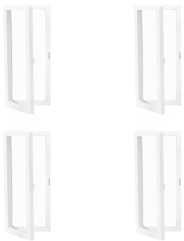 Eterspr 4 Stück Weiß 3D Floating Display Ständer, Transparenter Displayrahmen Display Box Schweberahmen für Ring, Halskette Armband Ohrring Schmuck