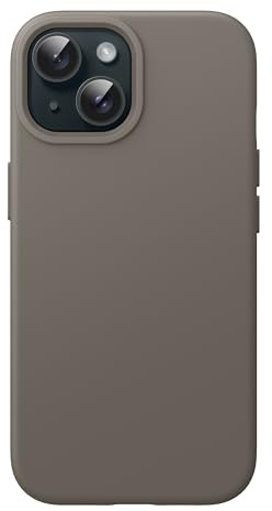JETech Silikon Hülle für iPhone 15, Tonbraun | Seidig Weiches Gefühl, Stoßschutz, Kratzfest, Mikrofaser-Innenfutter
