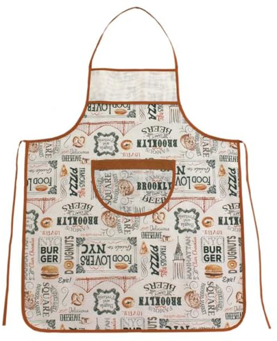 hobbymio.it Grembiule da cucina da ricamare a punto croce, Grembiule da cucina con tela aida, fantasia Pizza/Bagels
