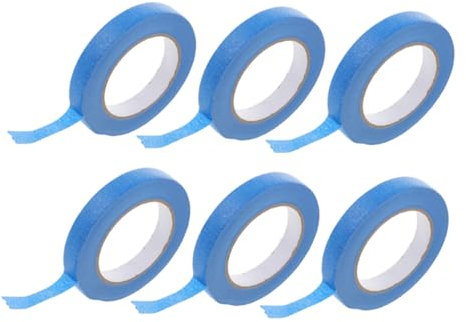 Lurrose 6 Rollen Blaues Malerband Malerabdeckband Gafferband Montageband Diy-bastelband Klebeband Farbige Abdeckbandrollen Abschlussband Zuschneiden Kunstfarbband Papier Drinnen Etikett