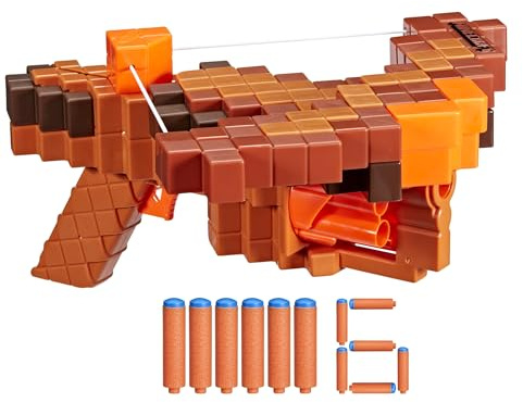 Nerf Minecraft Pillager's Crossbow Dart Blaster, 6 Dart Capacity, Ages 8+
