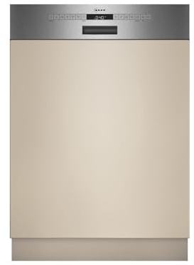 NEFF S147YCS03E, N 70, Smarter Geschirrspüler Teilintegriert, 60 cm, Made in Germany, Besteckschublade, Zeolith-Trocknung, besonders leise Spülmaschine, höhenverstellbarer Oberkorb, Schmutzerkennung