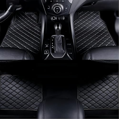 QQLADY Auto Leder FußMatten für Jeep Wrangler (4door) 2011-2017 LHD, Alles Inklusive Allwetter Wasserdicht Antirutsch Auto Fussmatten, Autoteppich FußMatte, Innere Zubehör,F Black