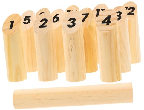 INOOMP Holz Wurfspiel Set Mit Nummerierten Blöcken Interaktives Geschicklichkeitsspiel Für Familie Und Erwachsene Tragbar Für Garten Park Und Camping Leicht Zu Lernen Und Spielspaßig