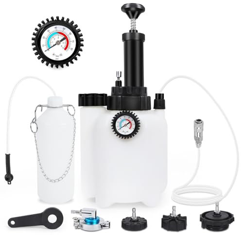 MRCARTOOL 3LAuto Bremsenentlüfter Bremsenentlüftungsflüssigkeitspumpe Bremsflüssigkeitswechselgerät mit 1L Bremsenentlüftungsflasche und 4 Hauptzylinderadaptern E20 Adapter (3L)