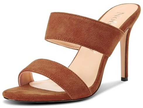 NobleOnly Femmes Rond Ouvert Bout Aiguille Haut High Talon Heel Sandales Décontracté Dress Slip-on Mules Chaussures 10 CM Heels