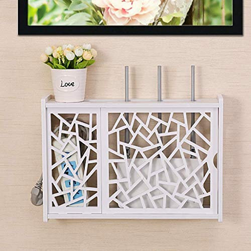 FGDIUCVN Floating Shelves Solid Wood Partition/Wallmounted Tv Cabinet/WiFi Router Rack/Storage Rack for Tv Components/Media Console/Cable Box/Router/Remote/DVD Player/Game Console/Tv Shelf/Living ro,