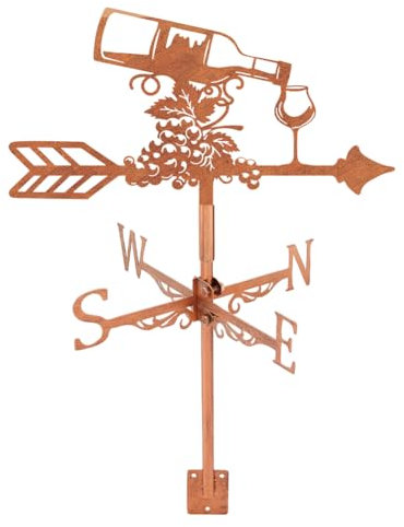SUPERDANT Grifo meteorológico en forma de uva para montaje en el techo, de metal, cobertizo, veleta exterior, cobre, banderas para granja, granja, granero, terraza de jardín