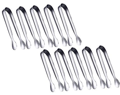 EXHUMKY 10piezas Pinzas Inoxidable Para Cócteles Hielo y Azúcar Duraderas y Unidades