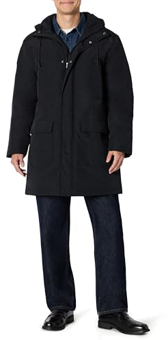 Amazon Essentials Veste Parka Épaisse Moderne Coupe Surdimensionnée Homme, Noir, XL