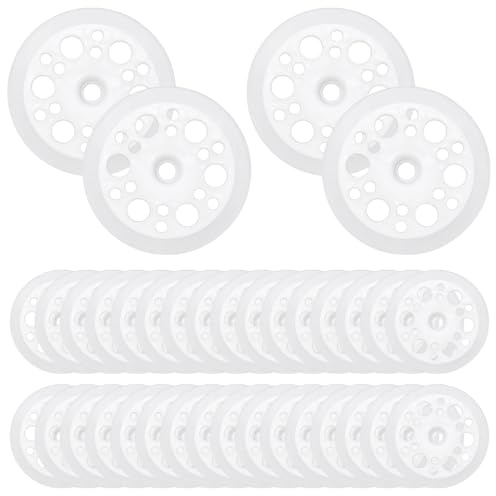 KtbeYTi 200 Piezas Arandelas de Plástico 46mm Arandelas de PP Blancas para Fijación y Soporte | Plato aislante, fijación a fachada aislada, tornillos aislantes, placa de aislamiento de fibra de madera, tornillos aislantes