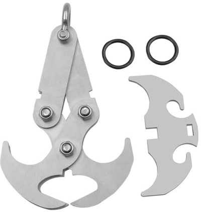 GRIRIW Gancho de Escalada Profesional de Acero Inoxidable Plegable Resistente y Antideslizante para Montañismo Senderismo y Supervivencia al Aire