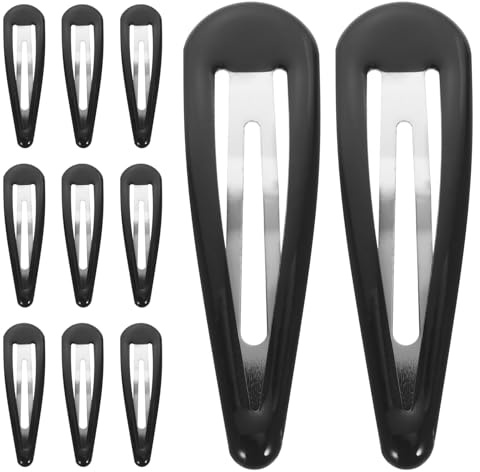 Alipis Pasadores a Presión Metálicos para Mujer 50 Unidades 6,9 Cm Clip Negro para Cabello Grueso Uso Diario Clips para Cabello Broche Accesorio