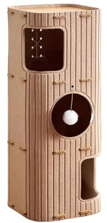 Cat House Pet Bed Cozy Enclosed Kitten Scratching Post Climbing Tree for Multi-Cat Playing Resting,3 Tiers, Scratch Resistant