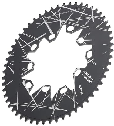 Xjdzineq Ovales Kettenblatt für Fahrräder, 52 Zähne / 54 Zähne / 56 Zähne / 58 Zähne / 60 Zähne, ovale Scheibe aus Aluminiumlegierung, zum Zusammenklappen auf der Straße