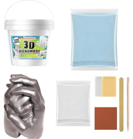 Kit de fundición manual: juego de tamaño familiar, molde 3D, estatua de | yeso DIY | Perfectamente ideal para aniversario de boda, día de San Valentín, Acción de Gracias.
