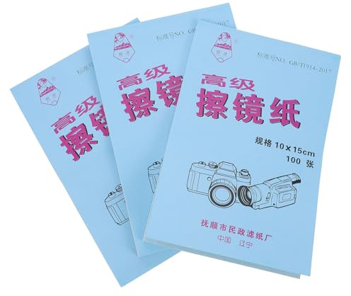 GATHINESS Papel de Limpieza para Lentes Profesional de 300 Hojas Blanco, Papel Especial para Limpiar Superficies de Cámaras y Microscopios, Elimina Grasa y Suciedad