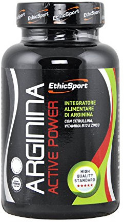 EthicSport - Arginina - Barattolo da 120 cps - Coadiuva l’attività di atleti impegnati in lavori ad elevata intensità, dove è necessaria forza ed esplosività muscolare