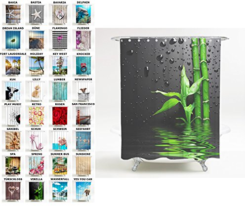 Sanilo Duschvorhang, viele schöne Duschvorhänge zur Auswahl, hochwertige Qualität, inkl. 12 Ringe, wasserdicht, Anti-Schimmel-Effekt (Virella)
