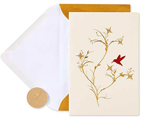 Papyrus Blank Card (Red Hummingbird)