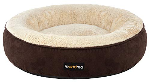 Feandrea Hundebett, Katzenbett, Donut, Ø 50 cm, braun PGW050K01