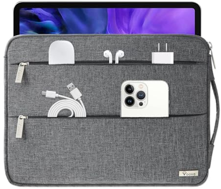 Voova Laptopfodral 11,6 13 13,6 tums laptopväska laptopfodral laptop sleeve notebook PC-fodral för 13,3 MacBook Air & Pro M2 M1 2020 2022 iPad Pro 12,9 surfplatta Lenovo Summa Dell ASUS HP mörkgrå