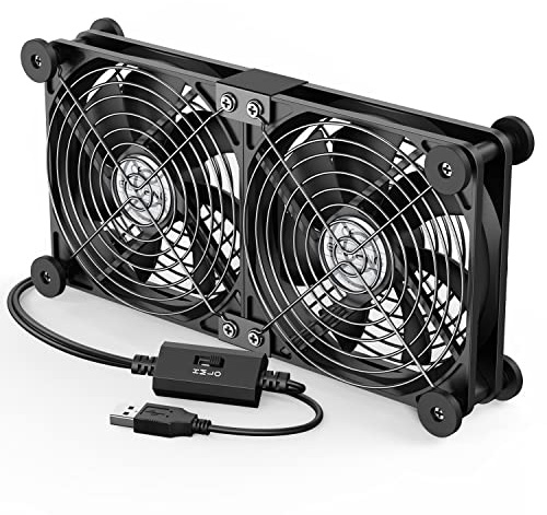 ELUTENG Dual USB Computer Cooling Fan High Speed 120mm Fan Adjustable 5V USB Port Heatsink Cooling Fan 12cm for Laptop Receiver DVR PlayStation Xbox Desk Computer Cabinet Cooling