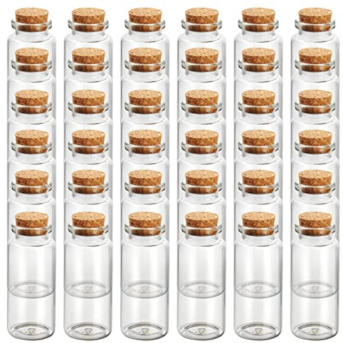 BELLE VOUS 36er Pack Kleine Glasflaschen zum Befüllen mit Korkdeckel - 30 ml - Luftdichte Kleine Fläschchen Gewürzgläser mit Korken für Hochzeitsgeschenke, Partys, Gewürze & Marmelade