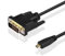 La Brodée Câble adaptateur micro HDMI vers DVI, micro HDMI mâle vers DVI 24+1 DVI-D pour moniteur/écran/projecteur (1 m)