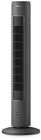 PHILIPS Oscillating Tower Fan 5000 Series, 105 cm slim design, Remote control, Timer, 3 Speeds, 3 Modes, 40W, Powerful Yet Quiet Airflow, Suitable For Aromatherapy, Dark Grey (CX5535/11)