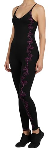 PRS Tuta Yoga Donna Jumpsuit Aderente Vita Alta Fitness Palestra Workout Sport Gym (M - L, Tuta Nera)