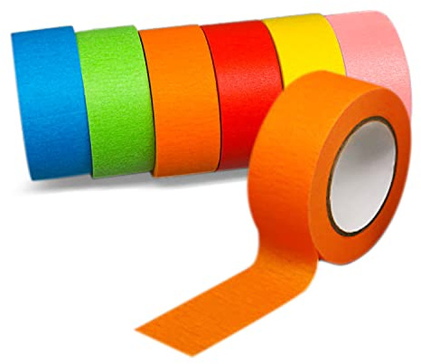 6 rotoli di nastro adesivo, fatti a mano, nastro di colore, dipinto decorativo, regalo, scrivibile, adatto per la decorazione del partito