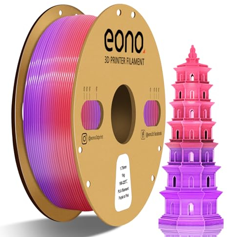 EONO Temperaturwechsel PLA Filament 1,75mm Temperatursensitive Farbwechsel 3D Drucker Filament 1KG(2,2lbs), Lila zu Pink