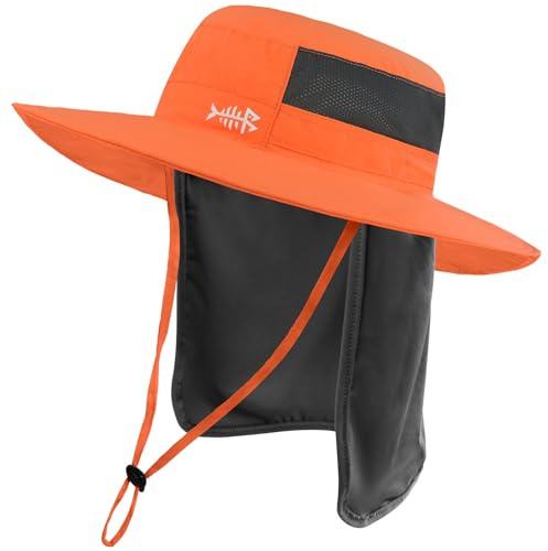 Bassdash Cappello da Pesca Cappello da Pescatore Unisex Tessuto Morbido Cappello da Pesca Impermeabile con Patta Staccabile