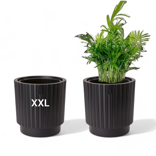Blomkruka med avtagbar insats rund med spår modern (svart, 40–XXL)