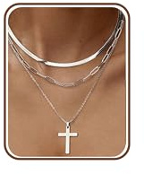 Adramata Kette für Damen Stapelbare Halsketten Damen Edelstahl Ketten Goldkette Silberkette Damen