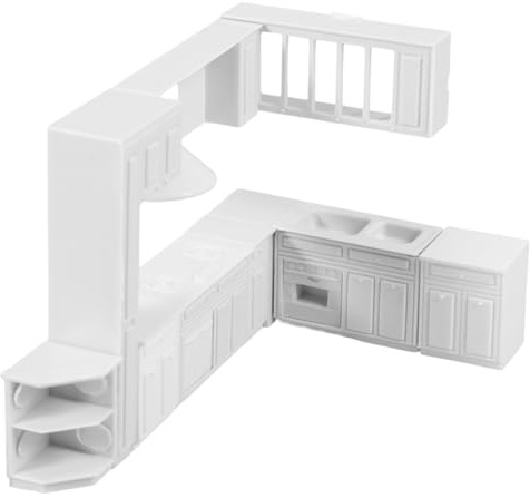 Alasum Juego De Muebles Casa De Muñecas Escala 1:25 Conjunto De Cocina Miniatura con Armarios Estufa Y Fregadero para Decoración De Mini Casas Y Escenas