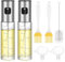 Lot de 2 vaporisateurs d'huile d'olive pour la cuisine, 100 ml en verre pour la cuisine, la friteuse à air, le vinaigre de cuisine, avec 2 entonnoirs en plastique, 1 brosse de nettoyage, 2 brosses de
