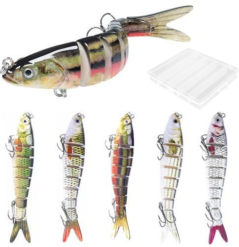 5 Stück Wobbler Hecht, 14cm/26g Hecht Köder, Wobbler Swimbait Lebensechter | Groß Kunstköder Zander für Süß und Salzwasser, Zander köder, Raubfisch, Angeln hechtköder wobbler