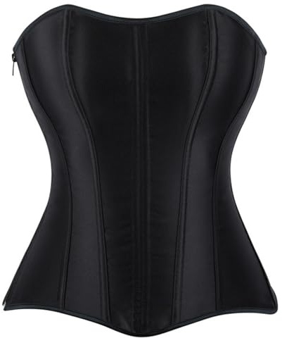 Generico Corsetto Donna Gotico Bustino Corsetto Sexy Corpetto Waist Trainer Corset Steampunk Corpetti Stringivita Feste Carnevale Fascia Addominale Dimagrante Shapewear Nero S