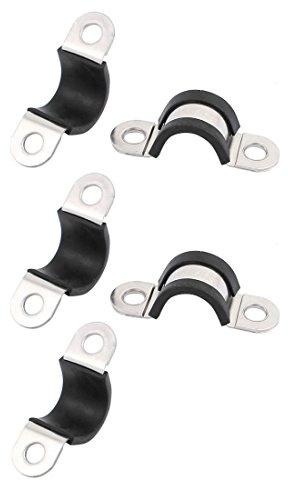 sourcing map 5Stk. 15mm Durchmesser Gummi ausgekleidet U-Form Edelstahl Rohrschelle Klemmkabel de