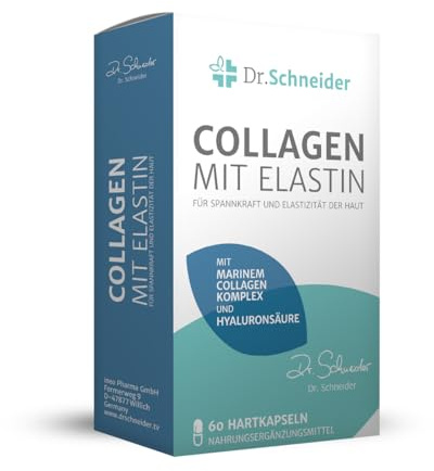 Dr. Schneider Collagen mit Elastin, Hyaluronsäure und Biotin für die Haut - 60 Kapseln einzeln verpackt - Made in Germany
